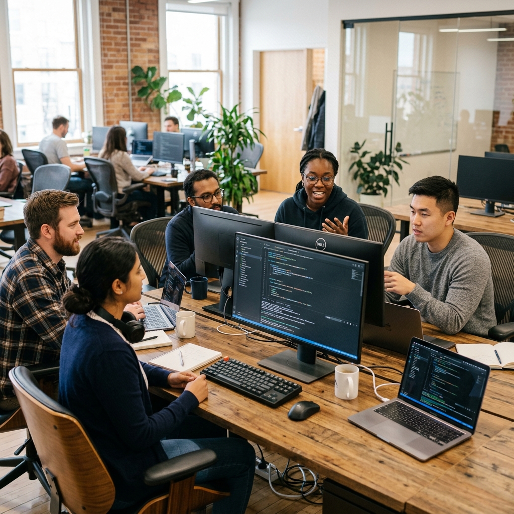 Software Engineering Team in Modern Office